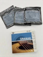 D'Addario EJ16-3D Phosphor Bronze Light Acoustic Guitar Strings 3 Sets EJ16