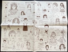 Poster Paper ID Chart German Dolls 22x17in by Sandy Williams 1976 folded NOS