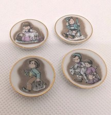 Miniature Dollhouse Decorative Porcelain Plates Japan - Children - Set of 4