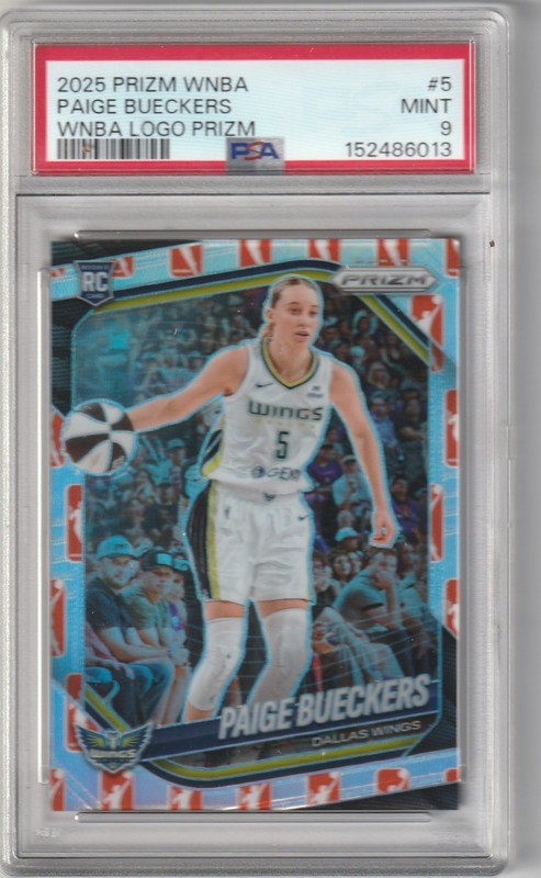 2025 Prizm WNBA Paige Bueckers Roolie WNBA Logo Prizm Psa 9