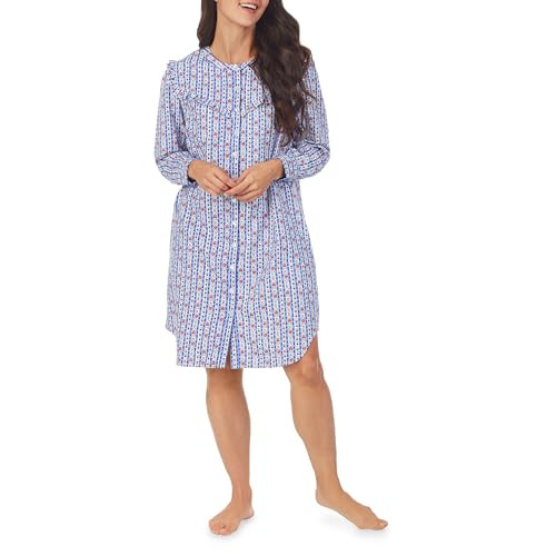 Lanz of Salzburg Short Button Front Nightshirt (Classic Blue Tyroleans) Womens