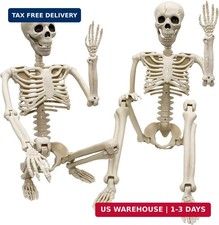 2 Pack 36"Halloween Skeleton - 3 ft Life Size Human Skeleton with Full Body Posa