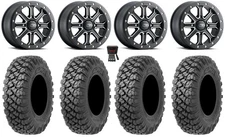 ITP Inertia Bdlk 14" Wheels Bk +40mm 30" Alpha Tires Polaris Ranger XP 9/1K