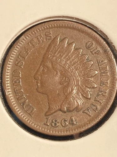 Sharp 1864 Bronze No L Indian Head Cent in AU