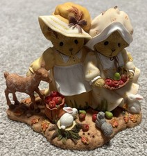Cherished Teddies Adria and Eden 4027222  Sharing Our Harvest Blessings  Signed