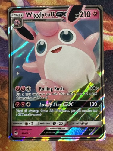 Wigglytuff GX 42/68 Pokemon TCG Hidden Fates Ultra Rare Holo Near Mint