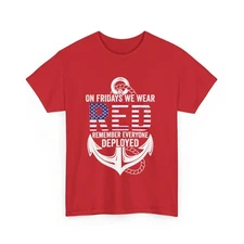 On Fridays We Wear Red Friday Navy Gift Women Men T-Shirt
