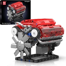 V8 Engine Building Blocks Sets, 10155 Model Engines Kit That Runs, 8-Cylinder Sp