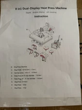 8 in 1 Heat Press Machine 12X15" Swing Away Transfer Sublimation T-Shirt Mug Hat