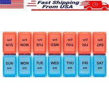 Weekly Pill Organizer AM PM Removable Compartment Easy Access Planning New