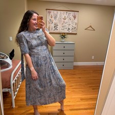 Tuckernuck Whistles Blue Leopard Maxi Dress 8