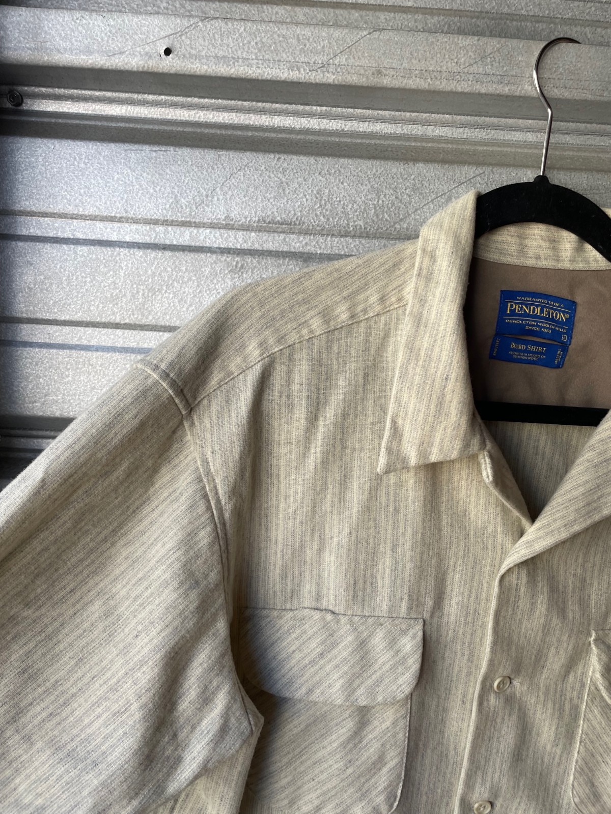 Pendleton Beige Striped Loop Collar Board Shirt 1… - image 2