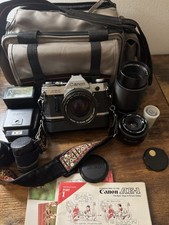 Canon AE-1 35mm SLR Film Camera FD 50mm f1.4 S.S.C. Lens W Extras