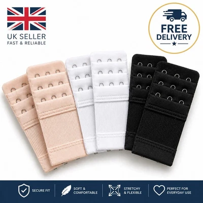 3ROW 2,3,4 Hook Bra Extender Extension Bra Strap Strapless Underwear Maternity - Image 1 of 3