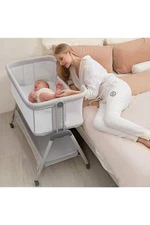 Baby Bassinet Bedside Sleeper, Easy Folding Portable Bassinet for Baby with W...