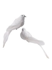 Artificial Doves Garden Home Indoors 2pcs Fake Feather Foam Home Lover