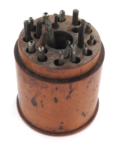Antique Watchmakers / Jewellers Wooden Treen Punch Staking Stand + Tools #2 - Picture 7 of 8