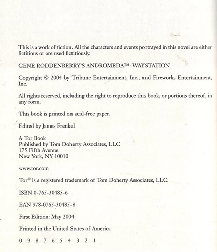 Gene Roddenberry's Andromeda: Waystation HC/DJ 1st Edition - Picture 2 of 2