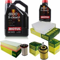 Mann Inspektionspaket 6L Motul 8100 X-Clean+ 5W-30 FüR Seat Alhambra 2.0 Tdi VW