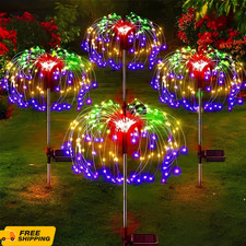 LED Solar Firework Garden Lights Waterproof Outdoor Lawn Decor 60LED Colorful