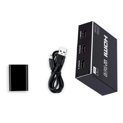 1X3 1 In 3 Out HDMI Splitter HD 2160P 4K 2K@30Hz 4 Port Box Hub Adapter DC 5V a