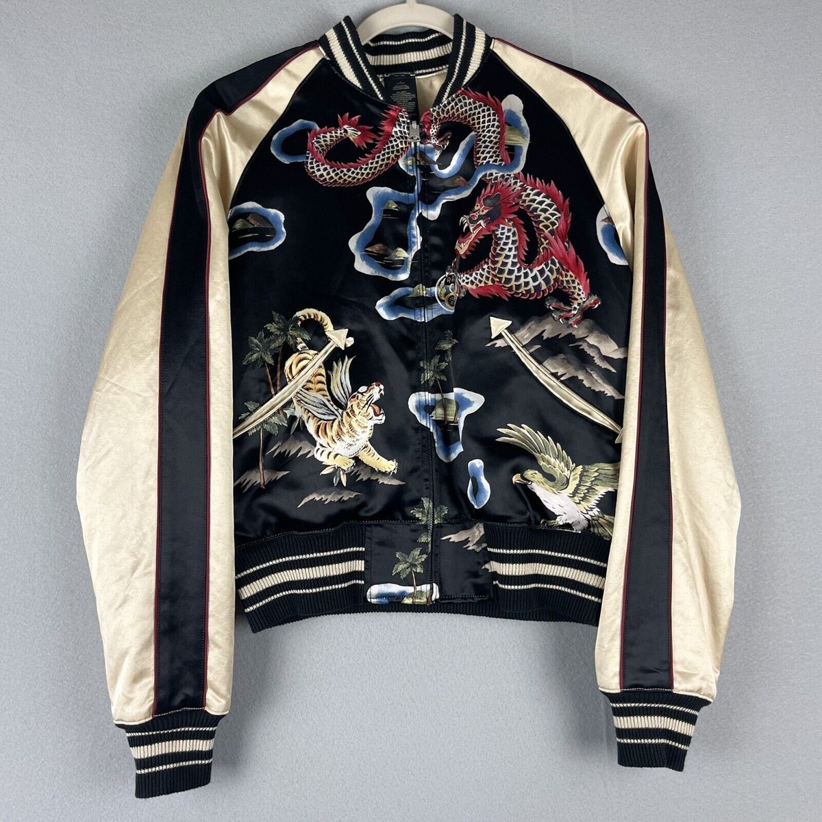 ジャケット・アウター RRL REVERSIBLE TOUR JACKET Ralph Lauren RRL Satin Reversible Tour Jacket Womens 4 Double RL