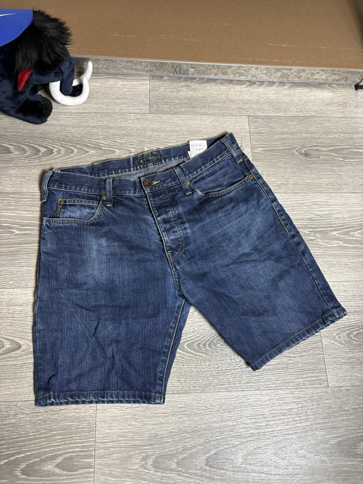 Vintage Armani Jeans Shorts Men Size US 33 Blue Rare Italy