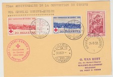 1939 BELGIUM acceptance for 75th ANNIVE of CONVENTION of GENEVE special flight
