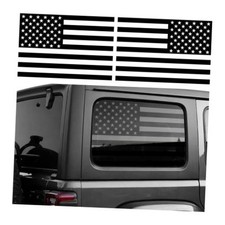 2 PCS Rear Window American Flag Decals, Waterproof Tactical USA Flag Side