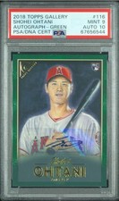 Shohei Ohtani 2018 Topps Gallery Autograph Green /99 PSA 9 Auto 10 Rookie 📈🐐