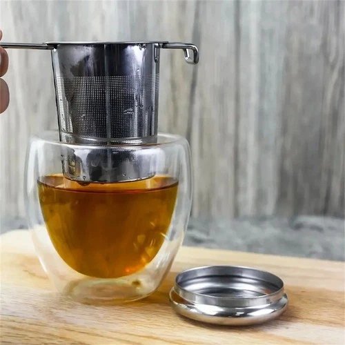 Stainless Steel Mesh Tea Infuser Strainer Metal Loose Leaf Cup Filter With Lid - Picture 3 of 7