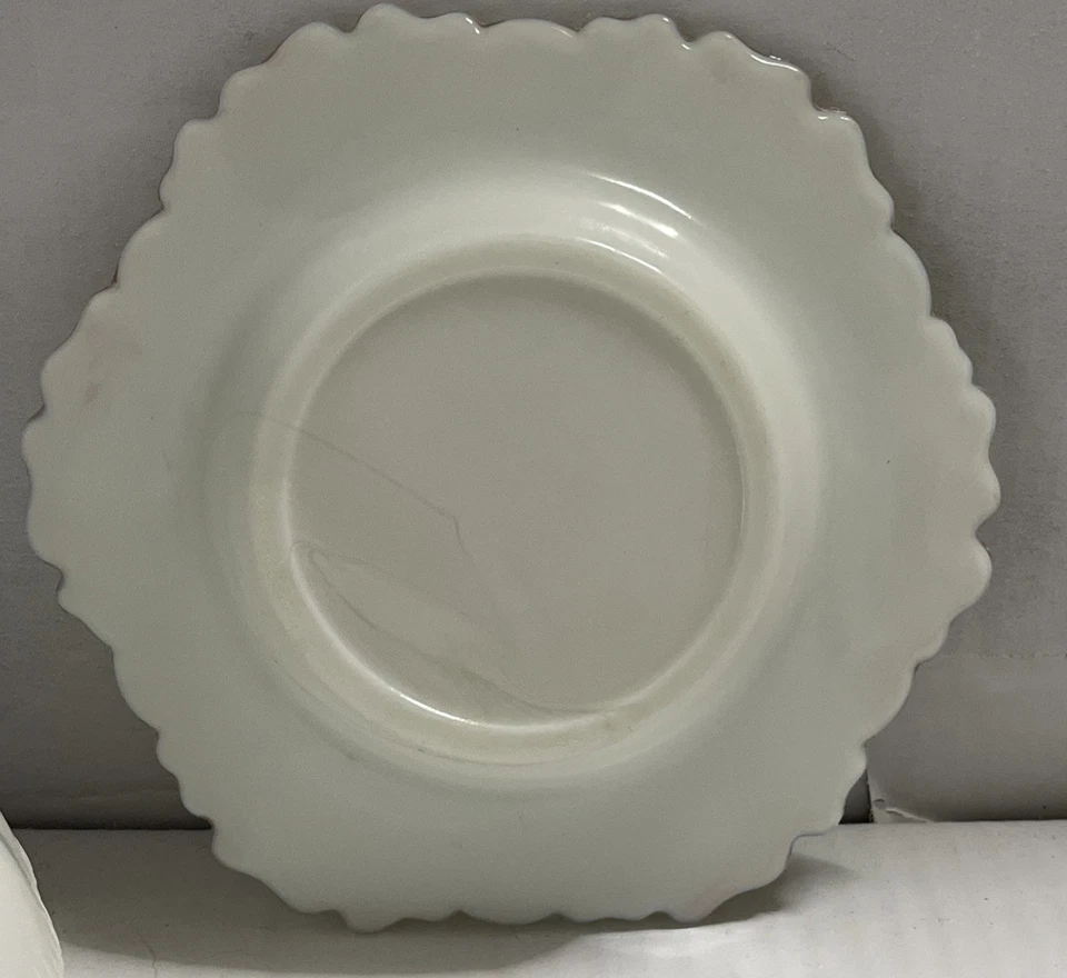 Plato de mantequilla redondo de vidrio de leche victoriano Dithridge EE. UU. pintado a mano Astoria Rose Foto 4 de 4