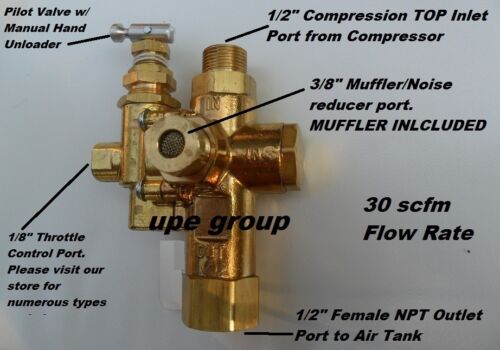 Air Compressor Pilot check valve unloader combination gas discharge 140-175 NG3 - Picture 2 of 5