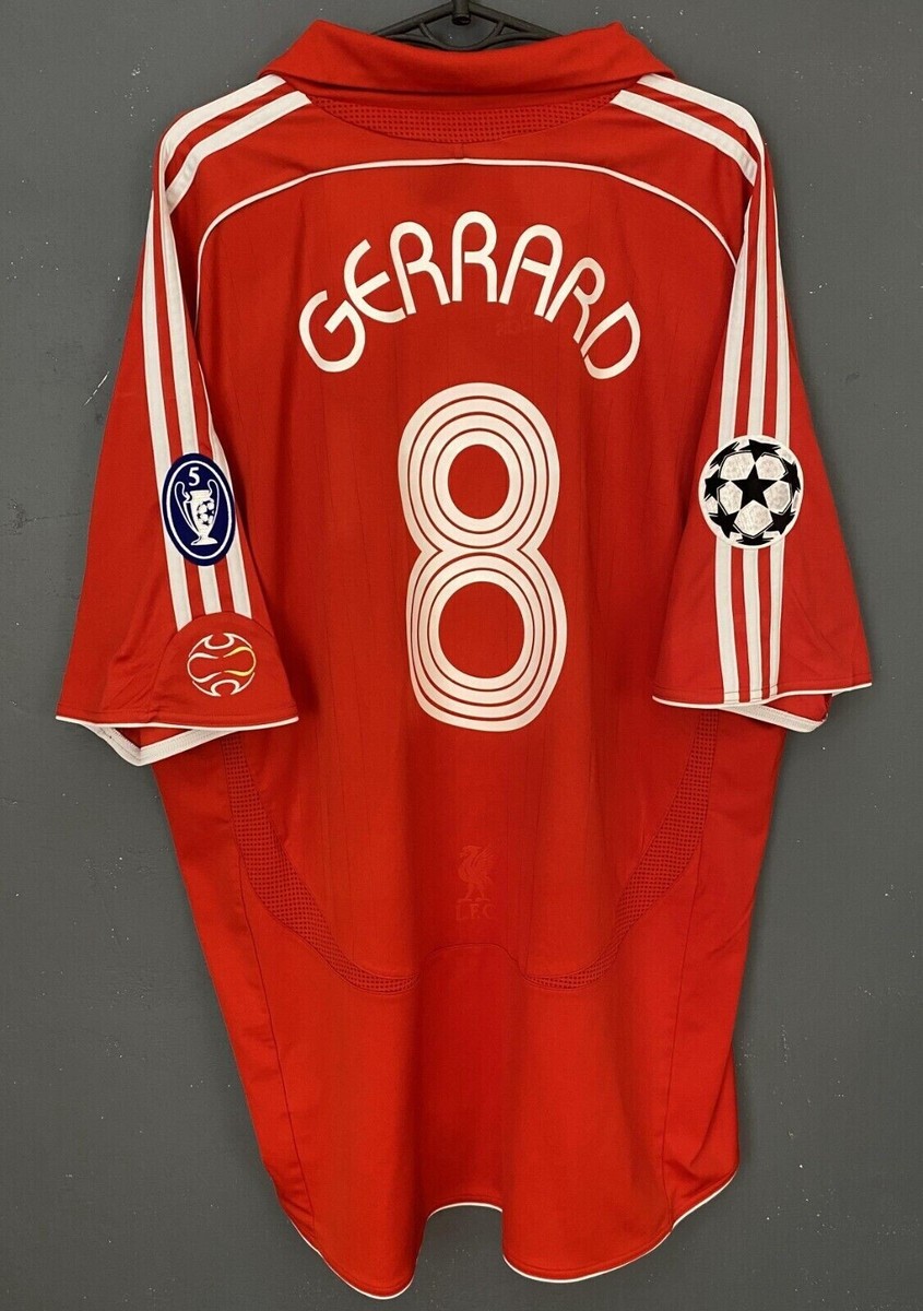MEN FC LIVERPOOL 2006/2008 GERRARD #8 UEFA SOCCER FOOTBALL