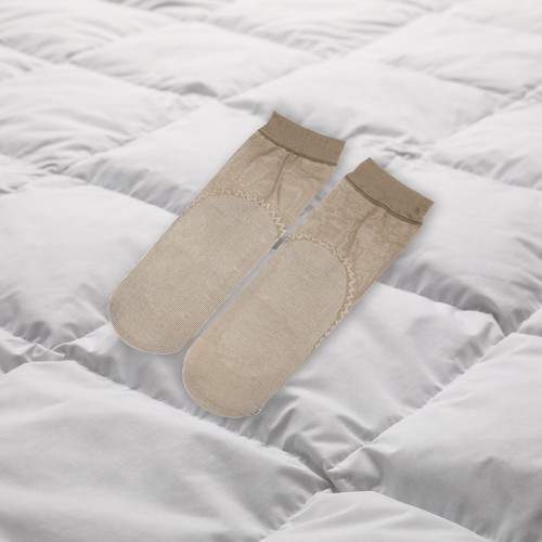 10 Pieces Women Lace Socks Anti-Slip Breathable Sheer Ankle Socks Nylon Brown - Picture 4 of 8