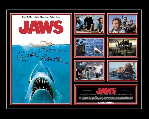 JAWS ORIGINAL 1975 ROBERT SHAW SIGNED POSTER LIMITED EDITION FRAMED MEMORABILIA - Picture 5 of 5