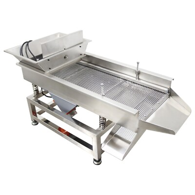 #ad Stainless Linear Vibrating Screen 6mm Electric Sieve Strainer Screen Machine $803.70