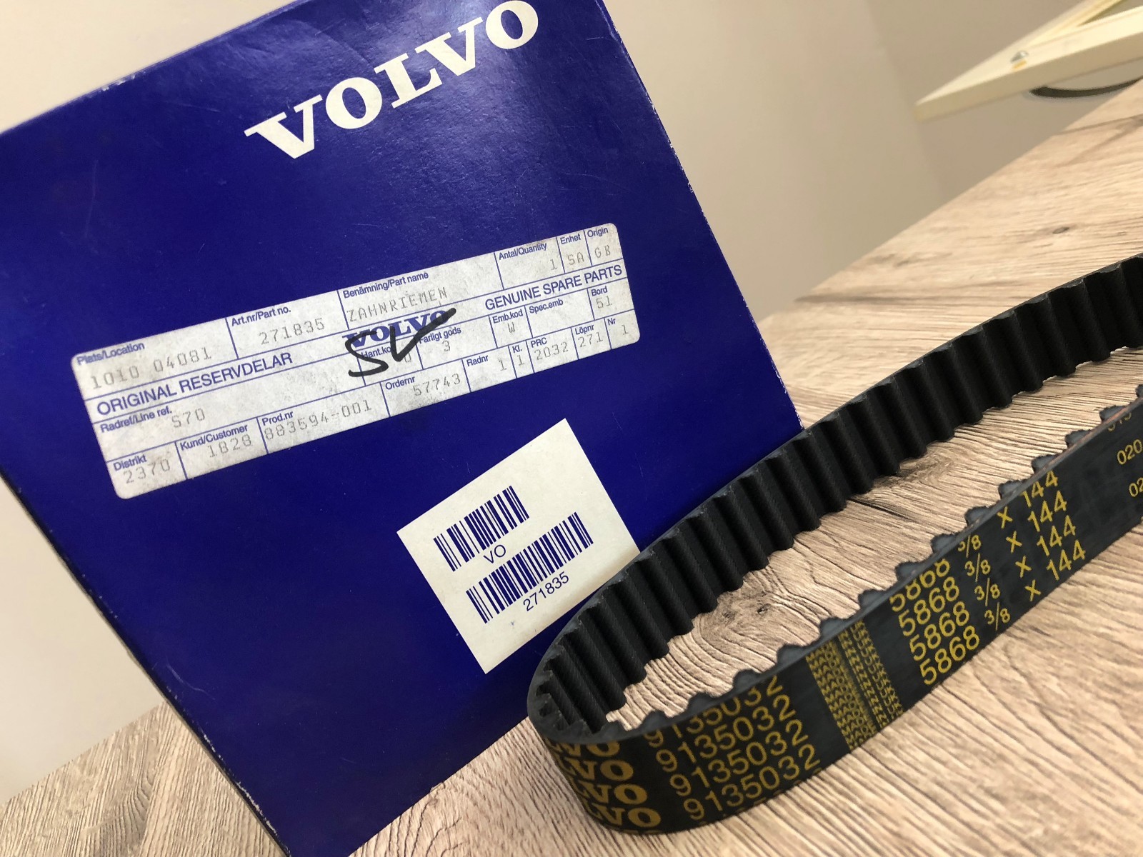 Gear belt 271835 Volvo Timing belt 23mm for Volvo 850, S70 V70 (2000