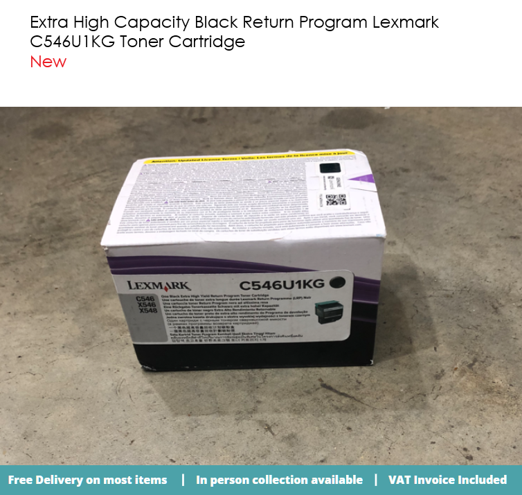 Extra High Capacity Black Return Program Lexmark C546U1KG Toner Cartridge