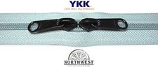 YKK Nylon Coil Zipper Tape 10 Dusty Blue 10 yards with 10 Black Zipper Sliders