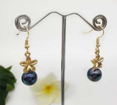 Plumeria Flower Pearl earrings