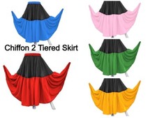 2 Tiered Skirt Tribal Dance Belly Dance Casual Wear Chiffon long maxi skirts C31
