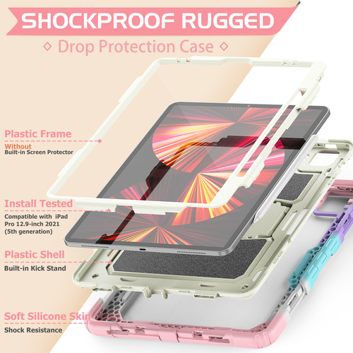 Heavy Duty Shockproof Rugged Stand Case Cover For iPad Pro 11" 12.9" 2021 2020 - Picture 122 of 125