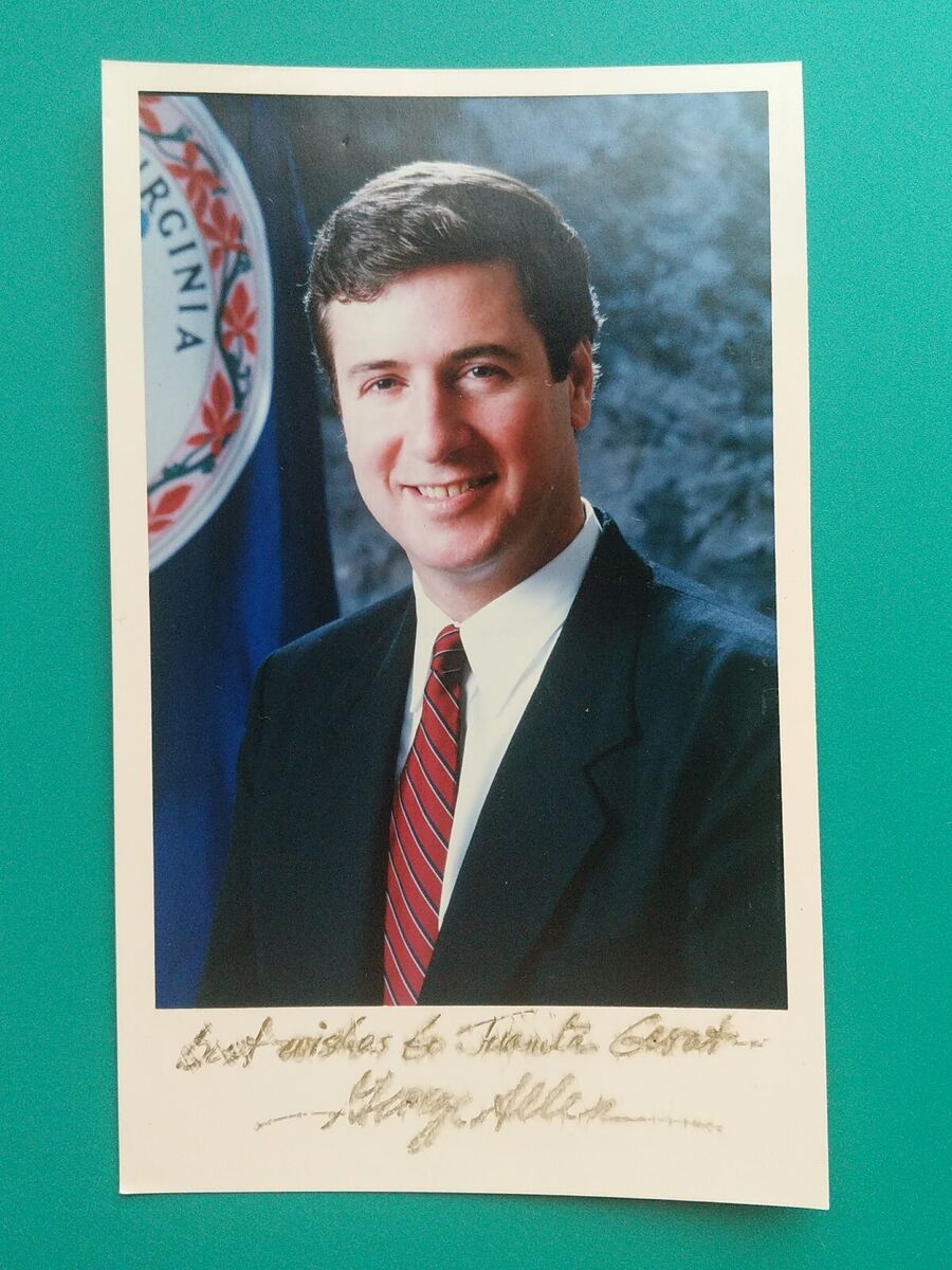 George Allen Governor Virginia Memorabilia Autographed 5X8 George Allen Governor Virginia Memorabilia Autographed 5X8