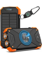 BLAVOR Solar Power Bank Qi Portable Charger 10000mah External Battery