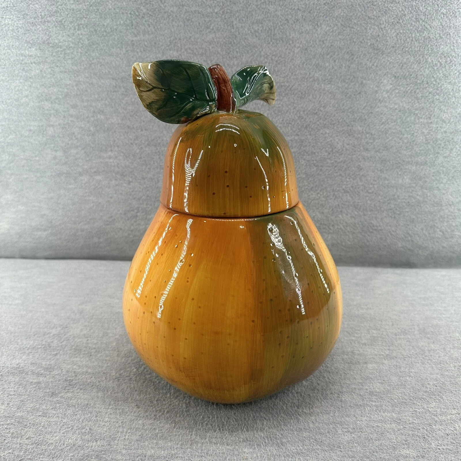 SAKURA SONOMA - Pear Hand Painted Cookie Jar Canister