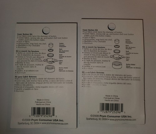 Prym Sewing Cover Button Kits-Size 30 -3/4"- (Two, 5/Pkg) - Picture 2 of 2