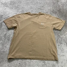 Carhartt K87 Loose Fit T-Shirt Mens XL Brown Crew Neck Cotton Casual Pocket Tee