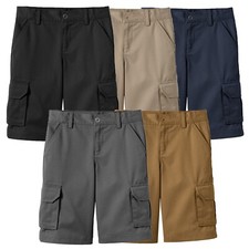 Boys Flex Comfort Super Stretch Cotton Cargo Shorts Sizes: 8-18 New FREE SHIP