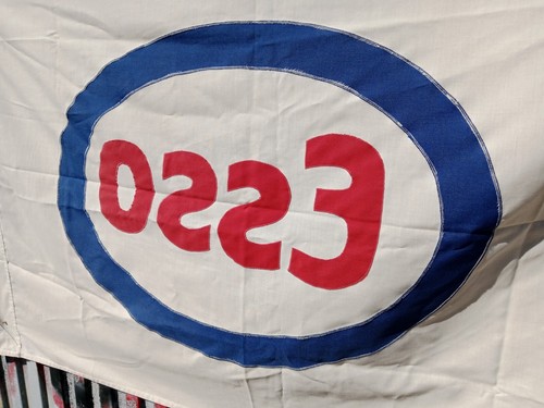 ERSTAUNLICH - VINTAGE ESSO MOTOROIL TANKSTELLE BANNER FLAGGE - 40ER JAHRE - NICHT BEDRUCKT - Bild 10 von 15